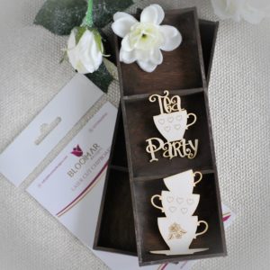 Alice in Wonderland tea party chipboard elements