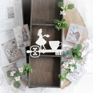 alice in wonderland decorative laser cut chipboard embellishment