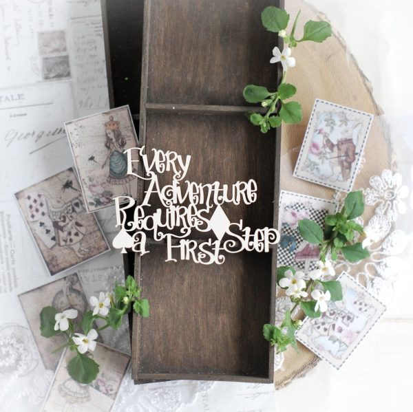 allice in wonderland laser cut chipboard decorative embellishment