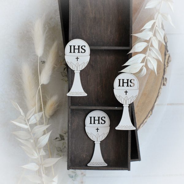 first holy communion ste of three chalice decorative laser cut chipboards