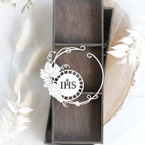 first holy communion frame with ihs decorative laser cut chipboard