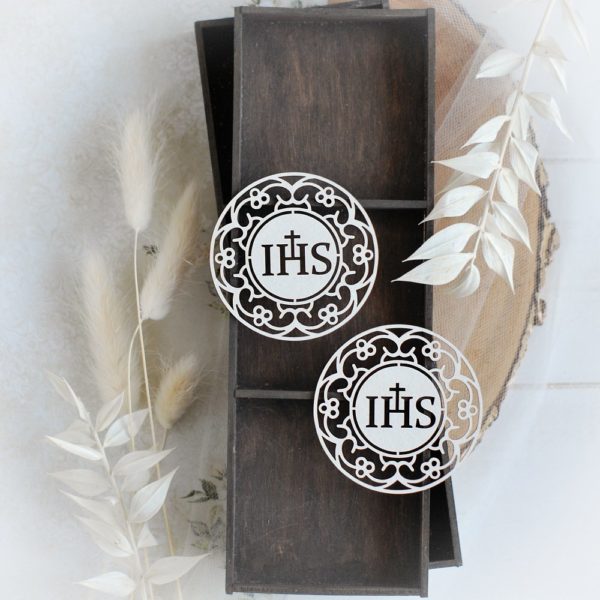 first holy communion set of two large host decorative laser cut chipboard elements