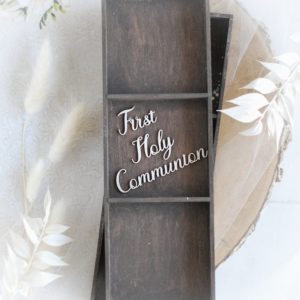 first holy communion words set decorative laser cut chipboard