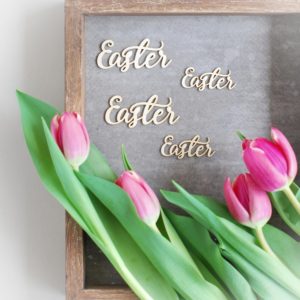 set of four decorative laser cut chipboard Easter words