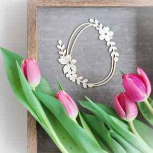 decorative laser cut chipboard easter egg with flowers