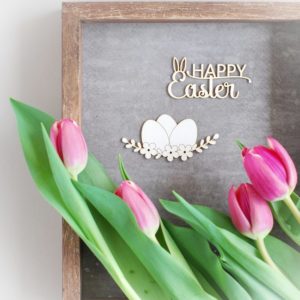 happy easter and eggs decorative laser cut chipboards set