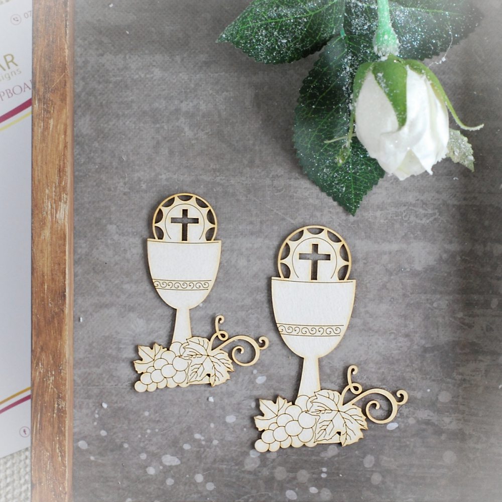 First Holy Communion Chalice Set 18 Decorative Laser Cut