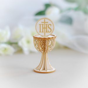 first holy communion 3d chalice decorative laser cut chipboard