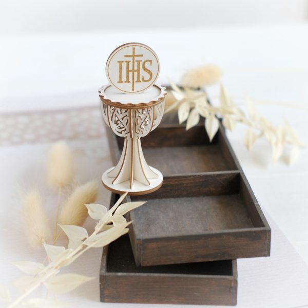 first holy communion 3d chalice laser cut chipboard