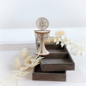 first holy communion 3d half chalice laser cut chipboard