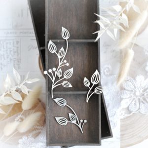 floral elements set of decorative laser cut chipboards