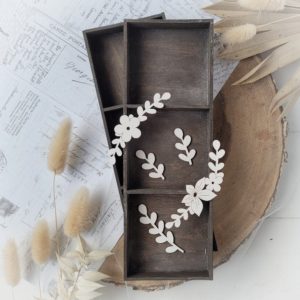 set of decorative laser cut chipboard elements