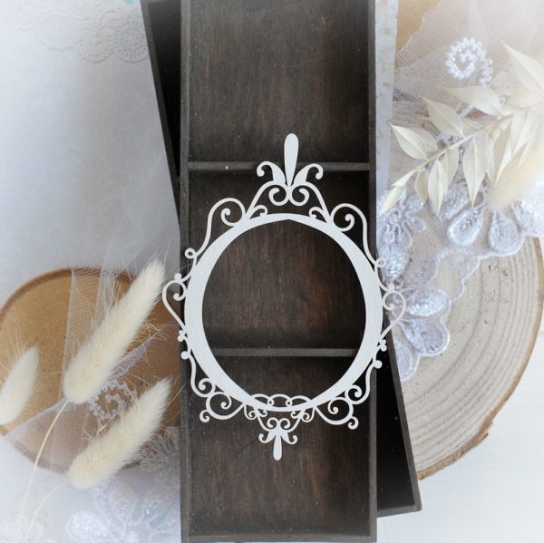 decorative laser cut chipboard frame embellishment