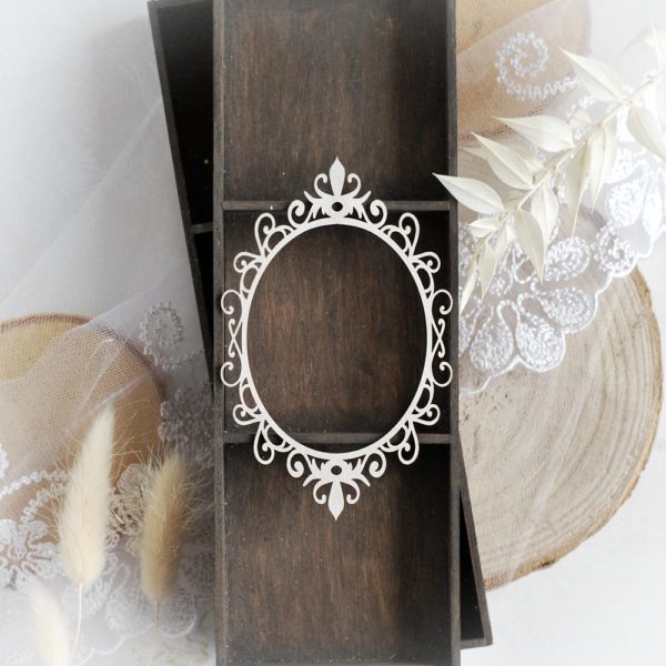 decorative laser cut chipboard frame embellishment