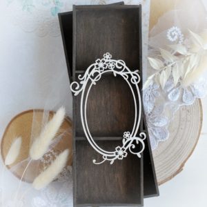 oval frame decorative laser cut chipboard embellishment