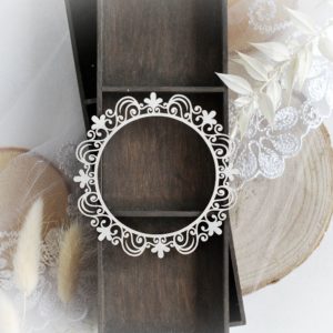 decorative laser cut chipboard frame embellishment