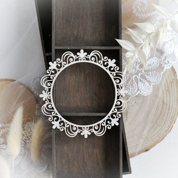 decorative laser cut chipboard frame embellishment