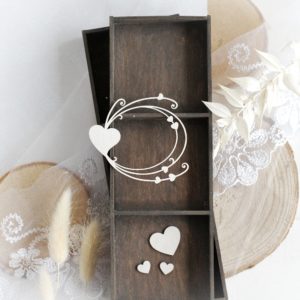 decorative frame and hearts set laser cut chipboard embellishments