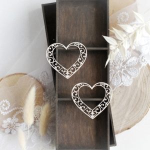 heart set decorative laser cut chipboard embellishment