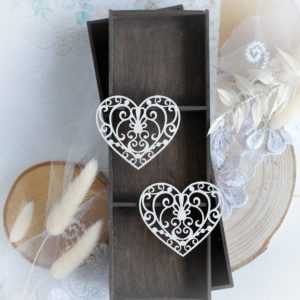 heart set decorative laser cut chipboard embellishments