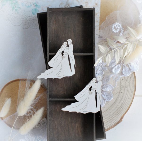 wedding love set bride and greem decorative laser cut chipboard embellishment