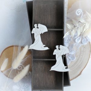 bride and groom set of decorative laser cut chipboard embellishments