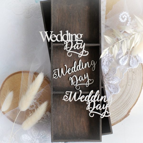 wedding day set of decorative laser cut chipboard embellishment