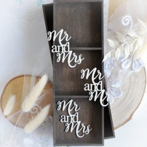 mr and mrs word set decorative laser cut chipboard embellishments