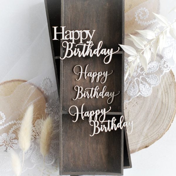 happy birthday word set decorative laser cut chipboard embellishments