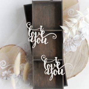 words set i love you decorative laser cut chipboard embellishments