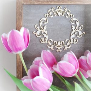 large decorative laser cut chipboard ornament frame