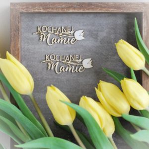 kochanej mamie set of decorative laser cut chipboard words with flower