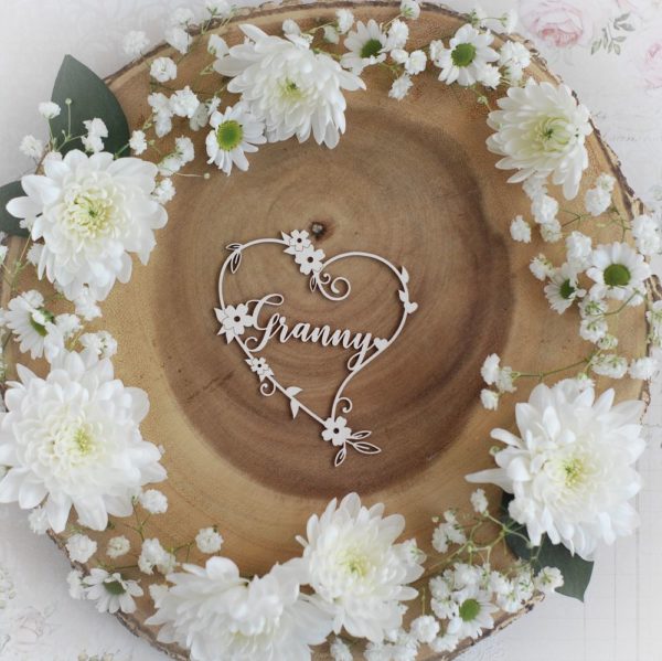 mothers day collection granny heart decorative laser cut chipboard