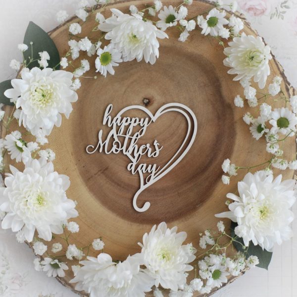mothers day collection happy mothers day heart decorative laser cut chipboard