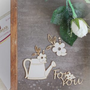 spring watering can laser cut chipboard set