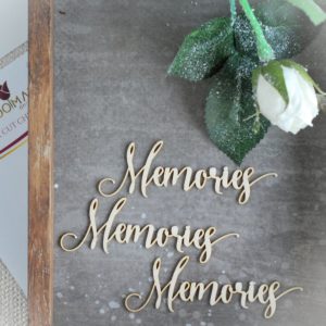 memories set of decorative laser cut chipboard words