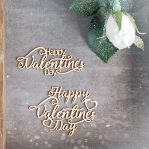 happy valentine's day - set of two decorative laser cut chipboard words
