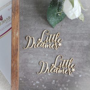 little dreamer set of decorative laser cut chipboard words