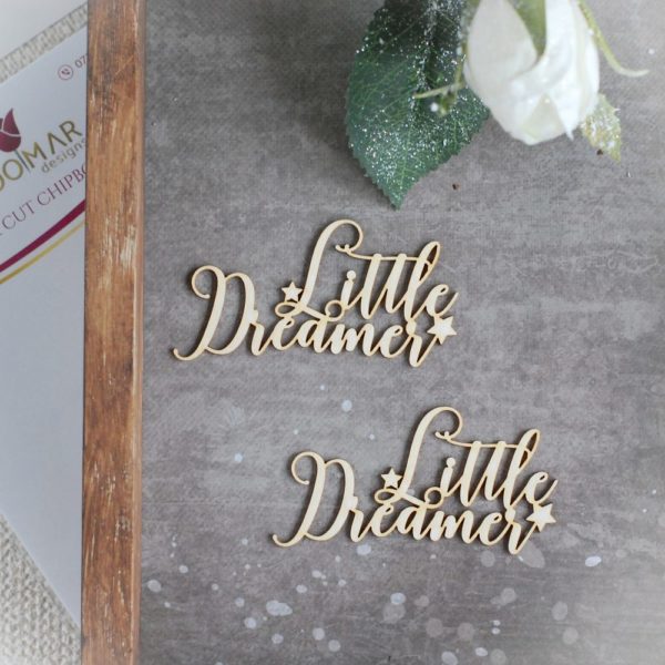 little dreamer set of decorative laser cut chipboard words