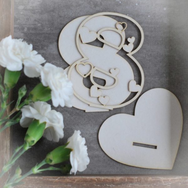 2d number eight decorative laser cut chipboard