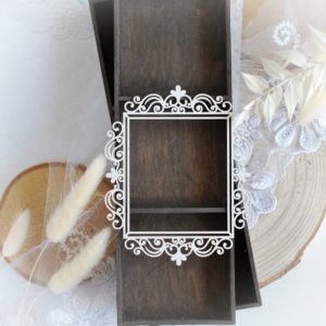 bloomar desings rectangle frame decorative laser cut chipboard embellishment