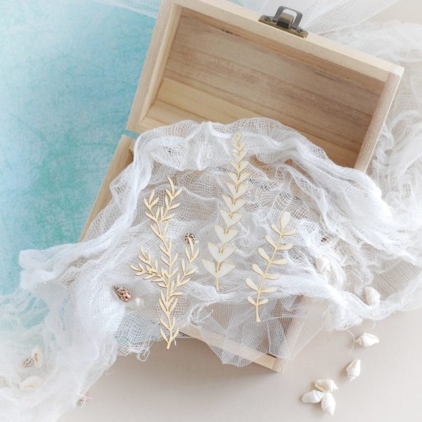 set of three decorative laser cut chipboard seaweeds