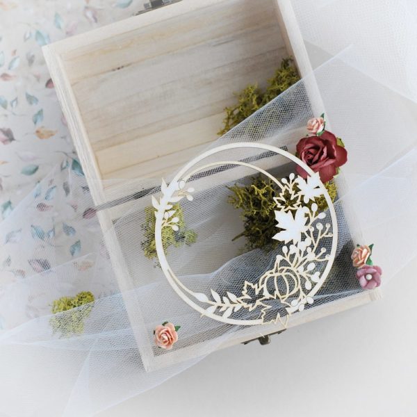 decorative fall autumn laser cut chipboard wreath frame