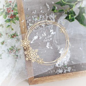 decorative laser cut chipboard christmas frame with snowflakes