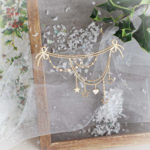 decorative laser cut chipboard christmas garland with stars and hearts