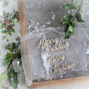 decorative laser cut chipboard merry christmas word set