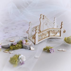 3d wedding bridge with bride and groom decorative laser cut chipboard