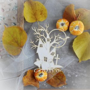 halloween decorative laser cut chipboard haunted house