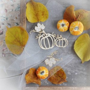 halloween pumpkins and flourish laser cut chipboard elements