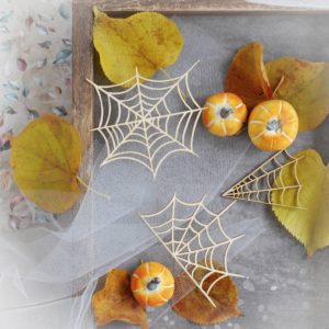 halloween spider webs decorative laser cut chipboard set